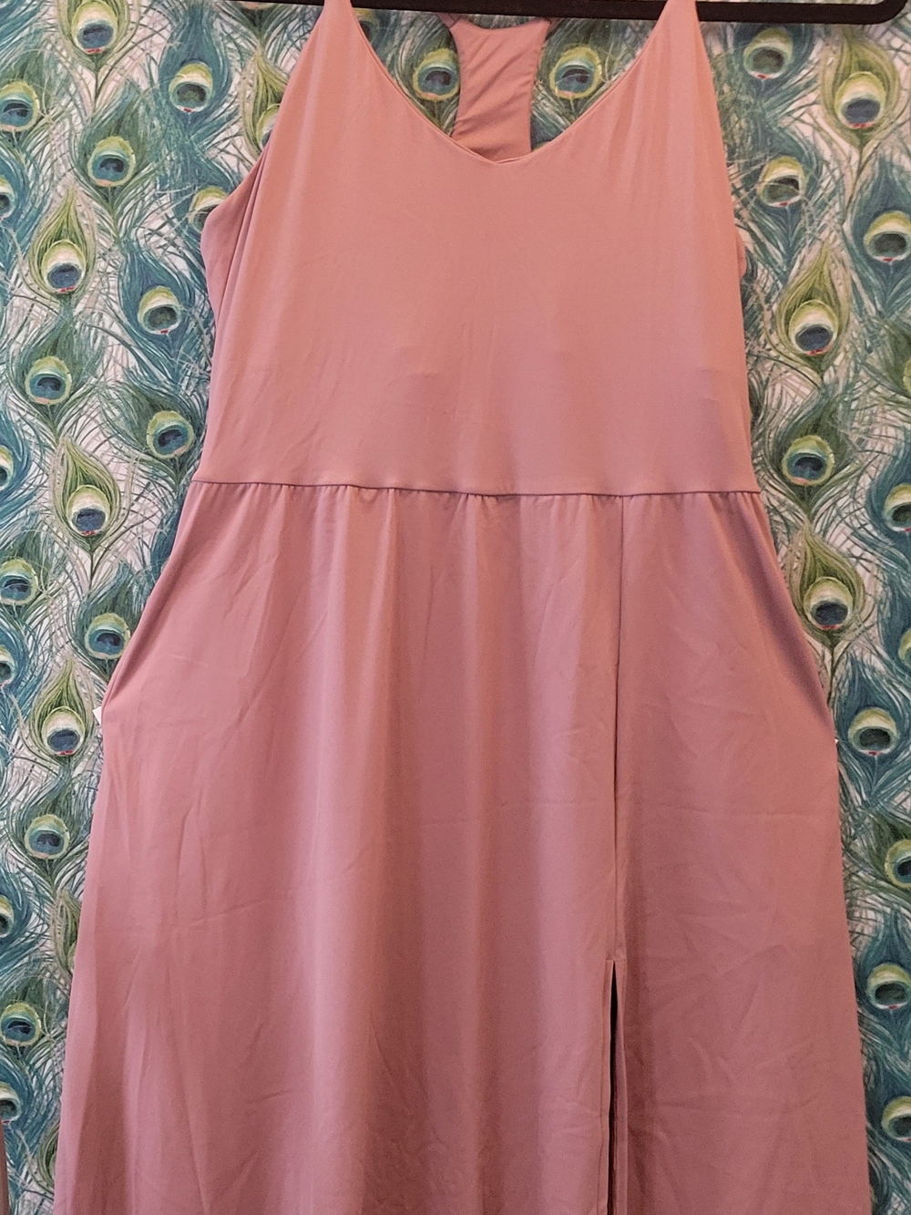 HALARA Pink Midi Dress with Strappy Back